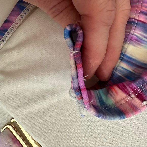 Time and Tru Womens Pink, Purple, Blue Abstract Bandeau Tube Style Bikini Top 2X - Picture 5 of 11